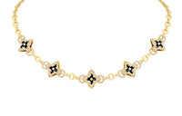 LOUIS VUITTON Ever Blossom Necklace Yellow Gold Onyx & Diamonds