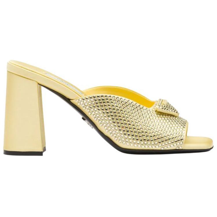 PRADA 85mm Crystal-embellished Mules