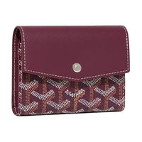 GOYARD Canvas With Calfskin Wallet Unisex Burgundy Color