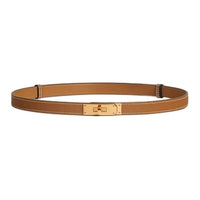 HERMES Logo Identification Gold-Plated Leather Belts Women's Multicolor Width 1.8CM
