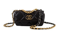 CHANEL 19Bag Lambskin Shoulder Bag Crossbody Bag Women's Black