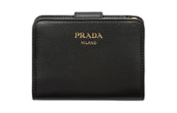 PRADA Leather Wallet Women's Black