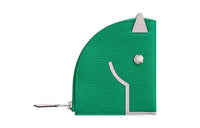 HERMES Mysore Goat Skin Coin Purse Women's Mint/Light Fuchsia