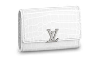 LOUIS VUITTON Capucines Short-Snouted Crocodile Leather Wallet Women's White