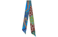 HERMES Silk Scarves Women's Blue Green Brown