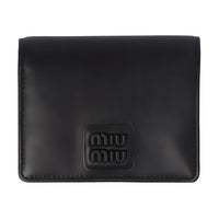 MIU MIU Leather Wallet Small Size Women's Black
