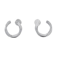 CELINE Torsion Earrings In White Gold And Diamonds
