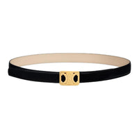 CELINE Calfskin Leather Belts Women's Black