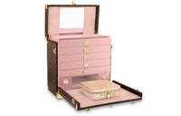 LOUIS VUITTON Leather Jewelry Box Storage Boxes Regular Women's Brown/Pink
