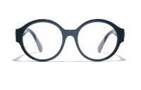CHANEL Acetate Round Eyeglass Frames Women's Blue