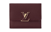 LOUIS VUITTON Capucines Taurillon Leather KapSin Wallet Extra Small Women's Burgundy
