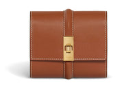 CELINE Shiny Cow Leather Wallet Women's Brown