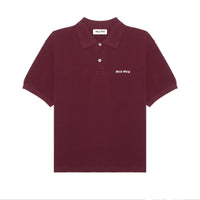 MIU MIU Logo-Embroidered Short-Sleeved Polo Shirt
