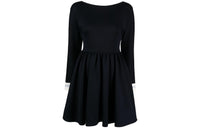 MIU MIU Pre Owned Ribbed trim Long Sleeve Dress