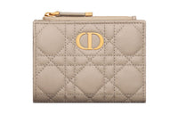 DIOR Caro Calfskin Wallet Women's Light Umber