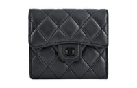 CHANEL Lambskin Wallet Women's Black