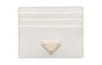 PRADA Saffiano Leather Card Holder Women's White