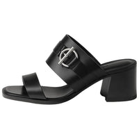 HERMES Slide Slippers 6cm Women's Black