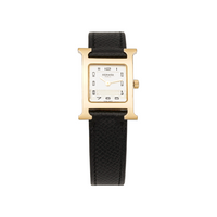 HERMES Heure H Collection Wrist Watch Quartz Movement Leather Strap White Dial Women's Watch W036733WW00