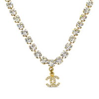 CHANEL 1995 Cc Rhinestone embellished Necklace