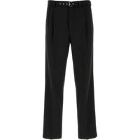 PRADA Mid Rise Belted Straight Leg Trousers