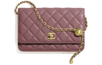 CHANEL WOC Smooth Lambskin Shoulder Bag Crossbody Bag Mini Women's Burgundy