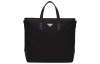 PRADA Recycled Nylon Leather Tote Bag Shopping Bag Handbag Men's Black