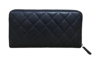 CHANEL Cow Leather Card Holder Wallet Regular Women's Black
