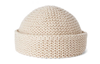 Loro Piana Cotton Polyamide Cow Leather Beanies Men's Beige