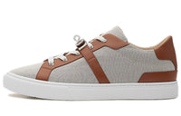 HERMES Low-Top Stylish Skateboarding Shoes Men's Gray Brown