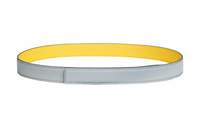 HERMES Solid Color Double-Sided Leather Belts Unisex Yellow Width: 2.4cm