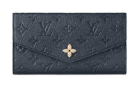 LOUIS VUITTON Cow Leather Wallet Regular Women's Marine Blue