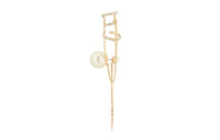 DIOR Resin Pearl Metal Earrings Women's Gold