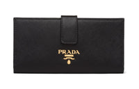 PRADA Leather Card Holder, Wallet Tubas Women's Black