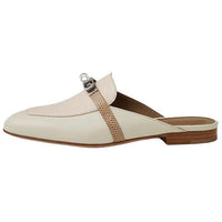 HERMES Oz Rubber Sole Wrap-toe Slippers Women's Beige