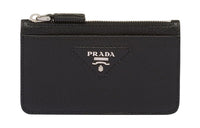 PRADA Leather Card Holder Men's Black
