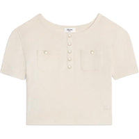 CELINE Triomphe Crop Top In Jersey Pointelle