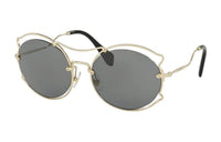 MIU MIU Metal Irregular Shape Sunglasses Women's Gold