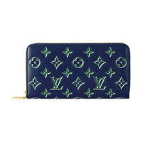 LOUIS VUITTON Zippy Lambskin Wallet Women's Blue