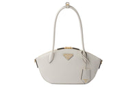 PRADA Leather One Shoulder Handbags Small Size Women's White