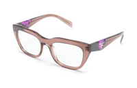 PRADA Logo-engraved Rectangle-frame Translucent Glasses
