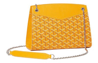 GOYARD Rouette Canvas With Leather Totes Chain Bag Shoulder Bag Small Size Women's Yellow