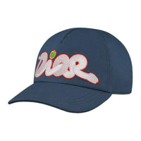 DIOR Cotton Canvas Baseball Caps Unisex Marine Blue