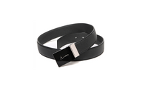 DIOR Logo-Engraved Smooth Buckle Leather Belts Men's Black Width: 3.5cm