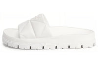 PRADA Abrasion Resistant Slide Slippers Women's White