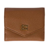 MIU MIU Calfskin Wallet Trumpets Women's Brown