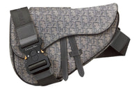 DIOR OBLIQUESaddle Fabric Saddle Bag Shoulder Bag Crossbody Bag Men's Metal Gray