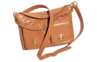 CHANEL Smooth Cow Leather Shoulder Bag Crossbody Bag Small Size Women's Brown