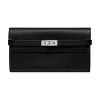 HERMES Kelly Wallet Epsom Calfskin Wallet Women's Noir Black