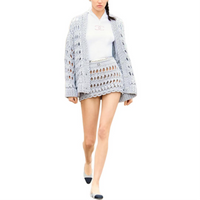 CHANEL Casual Short Skirts Women's Light Gray